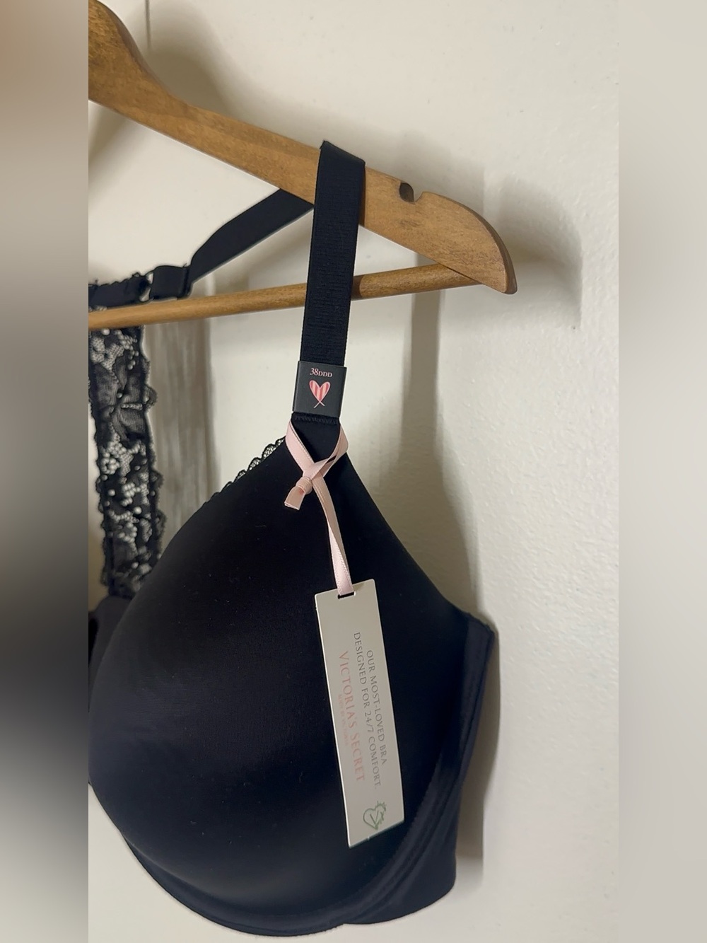 Victoria’s Secret Body by Victoria 38DDD Full Coverage Bra Black Lace Back NWT - Picture 6 of 11